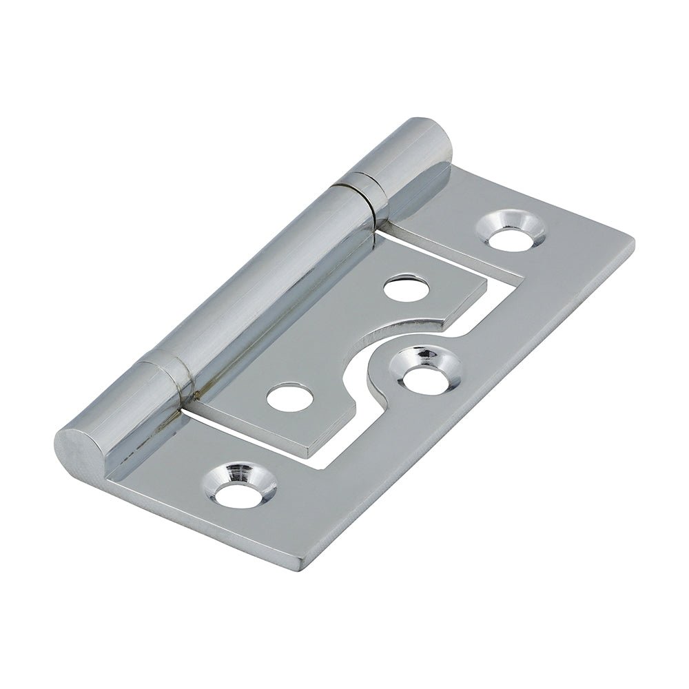 Plain Bearing Flush Hinge - Solid Brass - Polished Chrome (Pack 2)