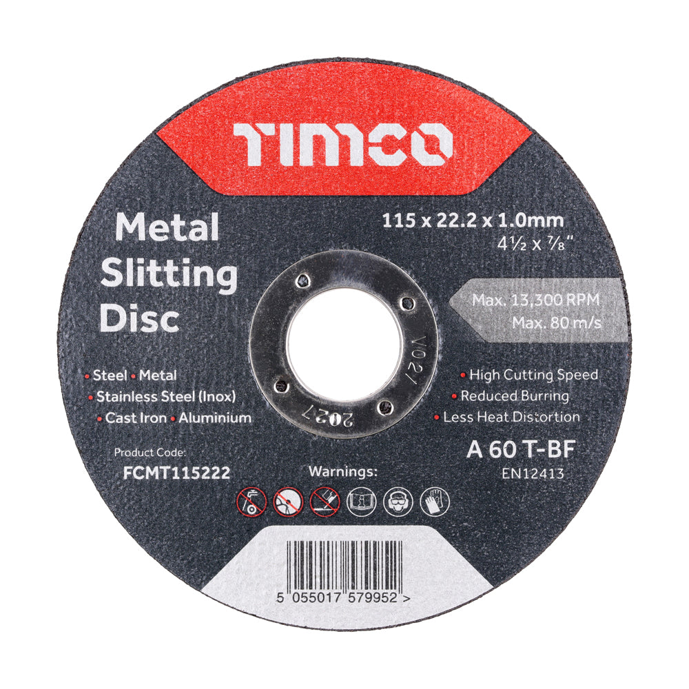 Bonded Abrasive Disc - For Cutting 115 x 22.2 x 2.5