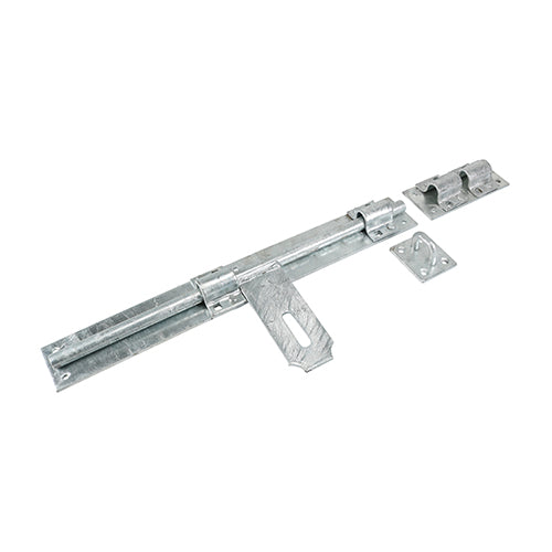 Heavy Cross Pattern Door Bolt - Hot Dipped Galvanised 18"