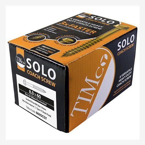 Solo Advanced Coach Screws - Hex Flange - Yellow