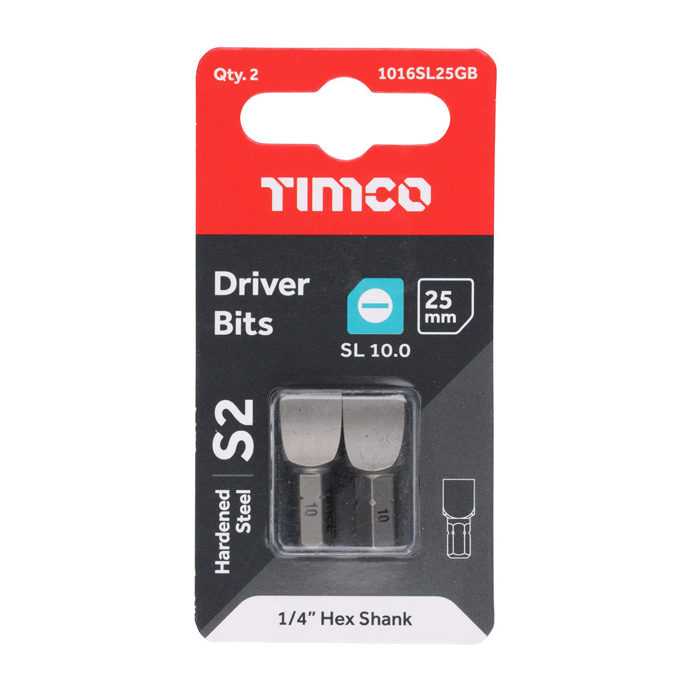 S2 Driver Bits - SL - Slotted Head