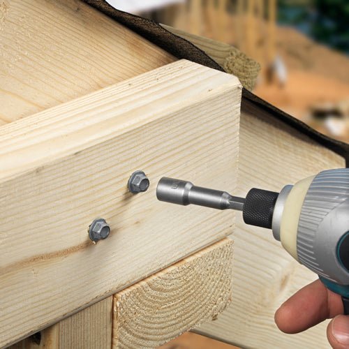 Timber Frame Construction & Landscaping Screws - In-Dex Hex - Exterior - Silver Organic