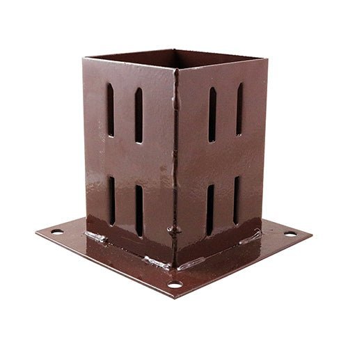 Bolt Down Fence Post Shoe - Quick Fit - Oxide Red - Box of 10