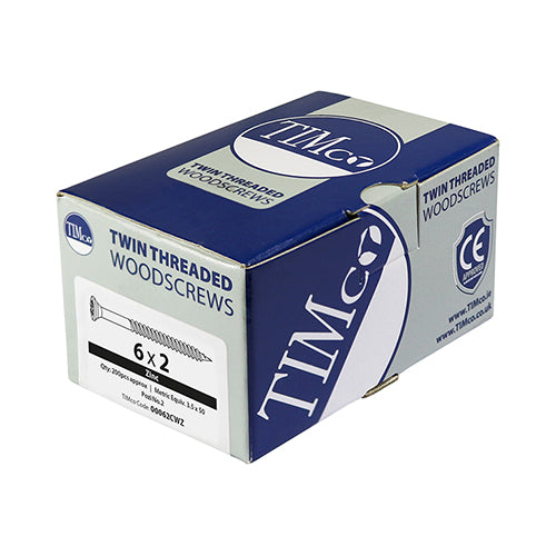Twin-Threaded Woodscrews - Pozi - Double Countersunk - Zinc