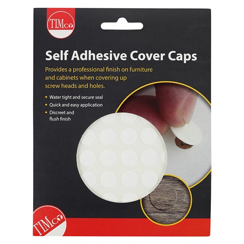 Self-Adhesive Cover Caps - White Matt - 112 Pieces