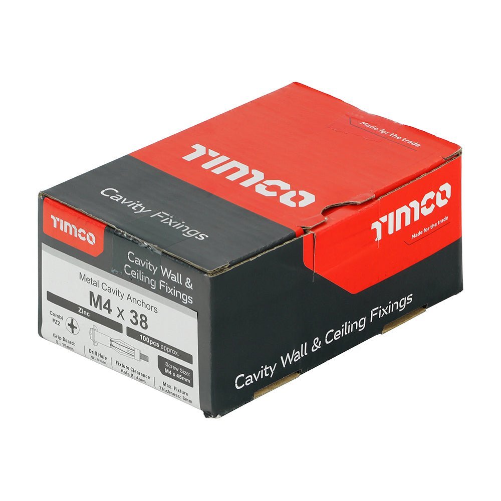 Metal Cavity Anchors - Zinc - Box 100