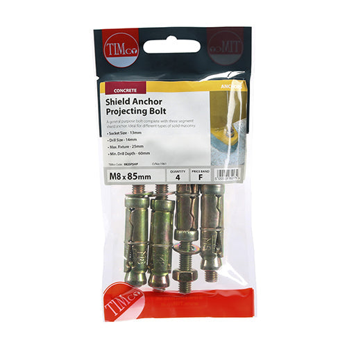 Shield Anchor Projection Bolt - Yellow