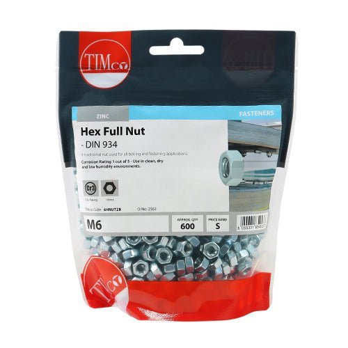 Hex Full Nuts - Zinc