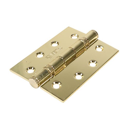 Steel Ball Bearing Hinge Electro Brass- 102 x 76 (Pack 2)