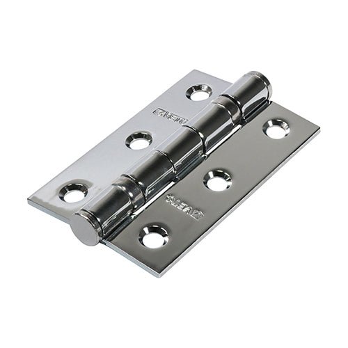 Steel Ball Bearing Hinge Polished Chrome - 76 x 51 (Pack 2)