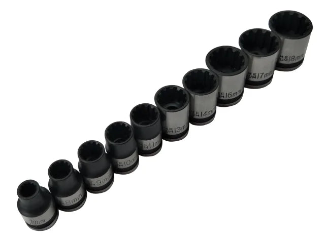 3/8in Drive Spline Socket Set Metric 10 Piece