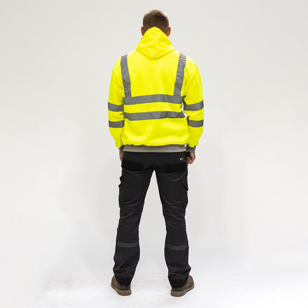Hi-Visibility Sweatshirt with Hood - Hoodie - Hi Vis - Yellow