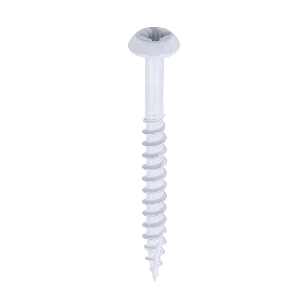 Rainwater Screws - PZ - Low Profile Pan - Exterior - White 4.0 x 40