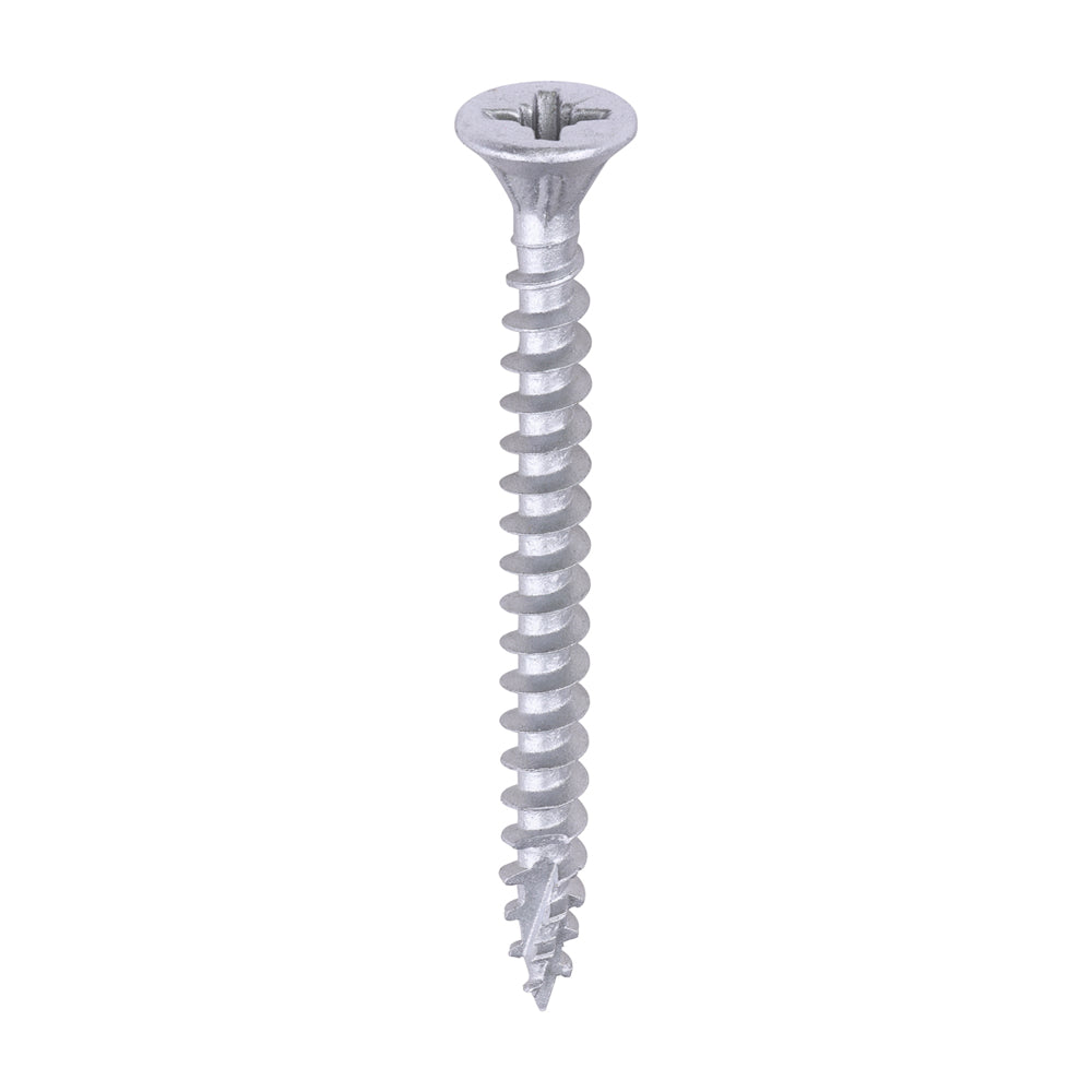 C2 Exterior Strong-Fix - PZ - Double Countersunk with Ribs - Twin-Cut - Silver 4.5 x 50