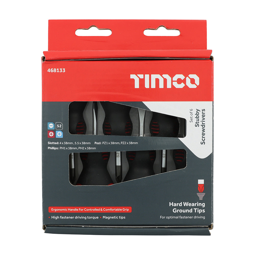 Stubby Screwdriver Set 6pcs