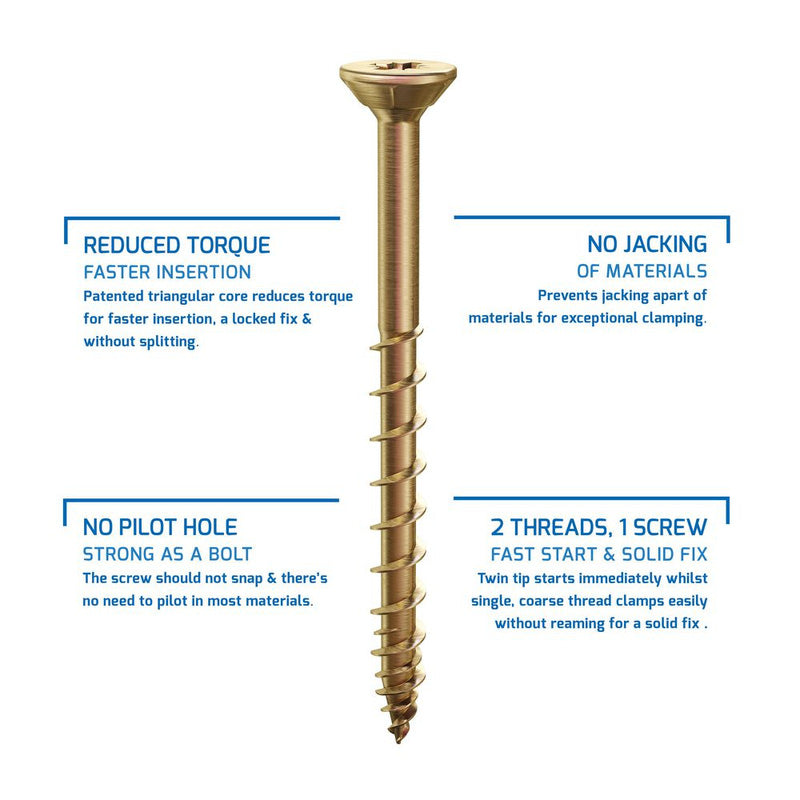 Screw-Tite - Pozi Countersunk Timber Screw - Various pack sizes