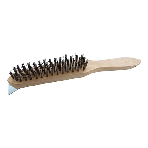 Scratch Brush with Scraper - Stainless Steel
