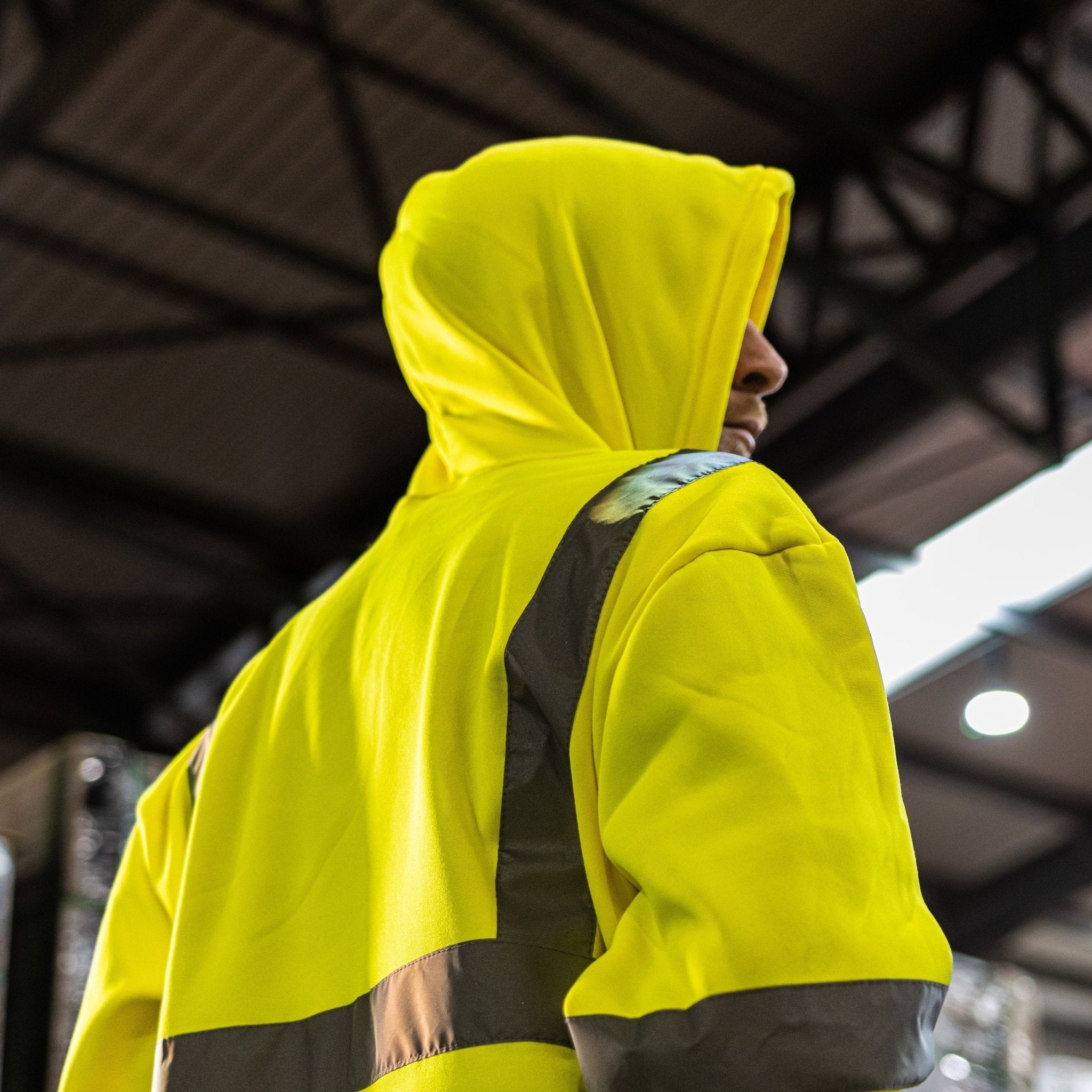 Hi-Visibility Sweatshirt with Hood - Hoodie - Hi Vis - Yellow
