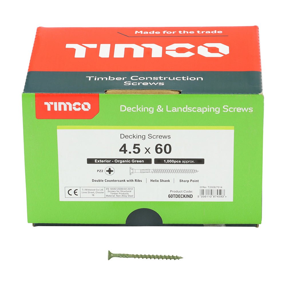 TIMCO Decking Screws Industry Pack - 4.5 x 60mm - 1000 Pieces