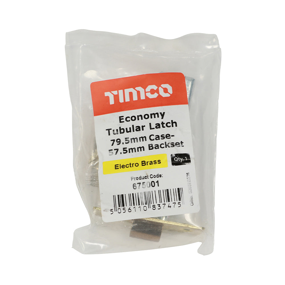 Eco Tubular Latch E Brass - 79.5 case / 57.5 backset