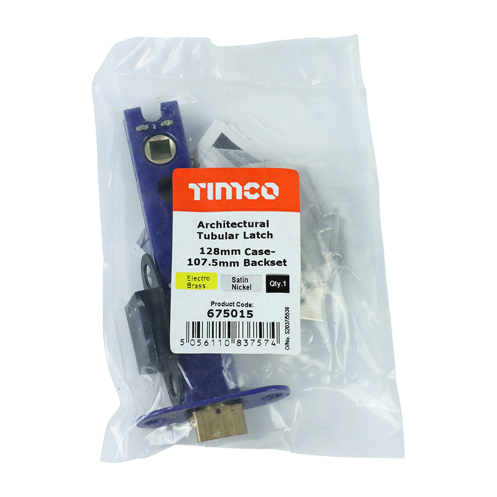 Arch Tubular Latch EB & SN - 128 case / 107.5 backset