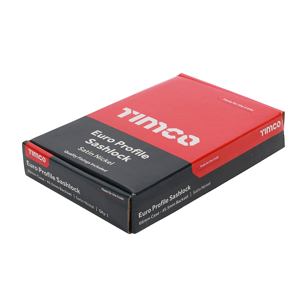 Euro Sashlock Sat. Nickel - 66 case / 45.5 backset