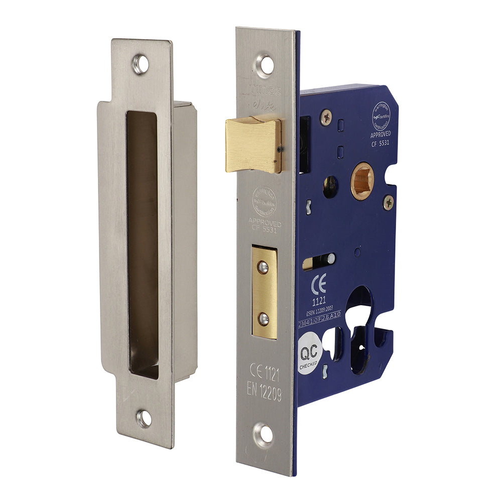 Euro Sashlock Sat. Nickel - 66 case / 45.5 backset