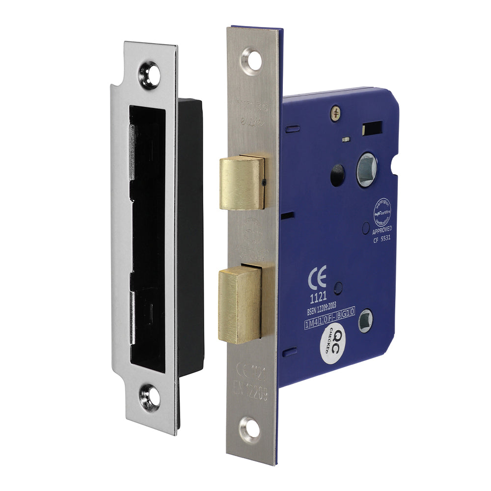 Bathroom Lock Sat. Nickel - 78mm