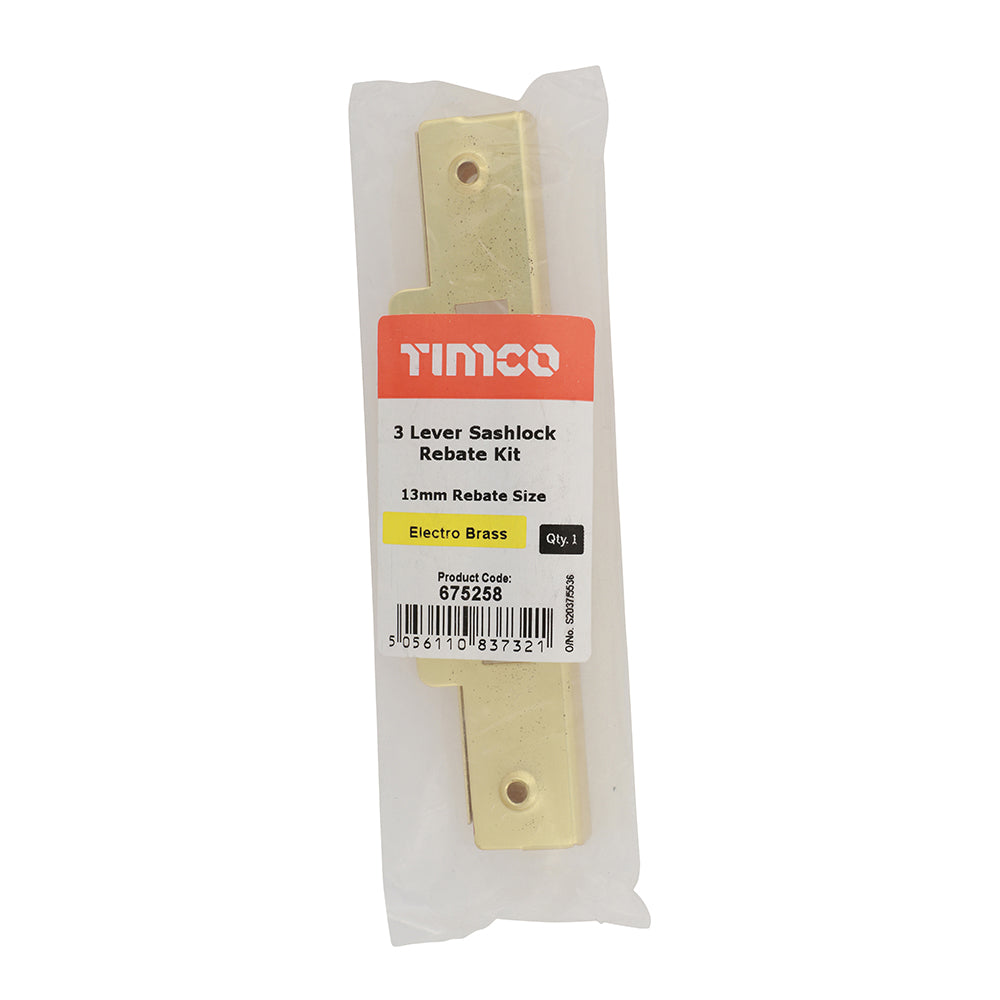 3L Sash Rebate Kit E. Brass - 13mm
