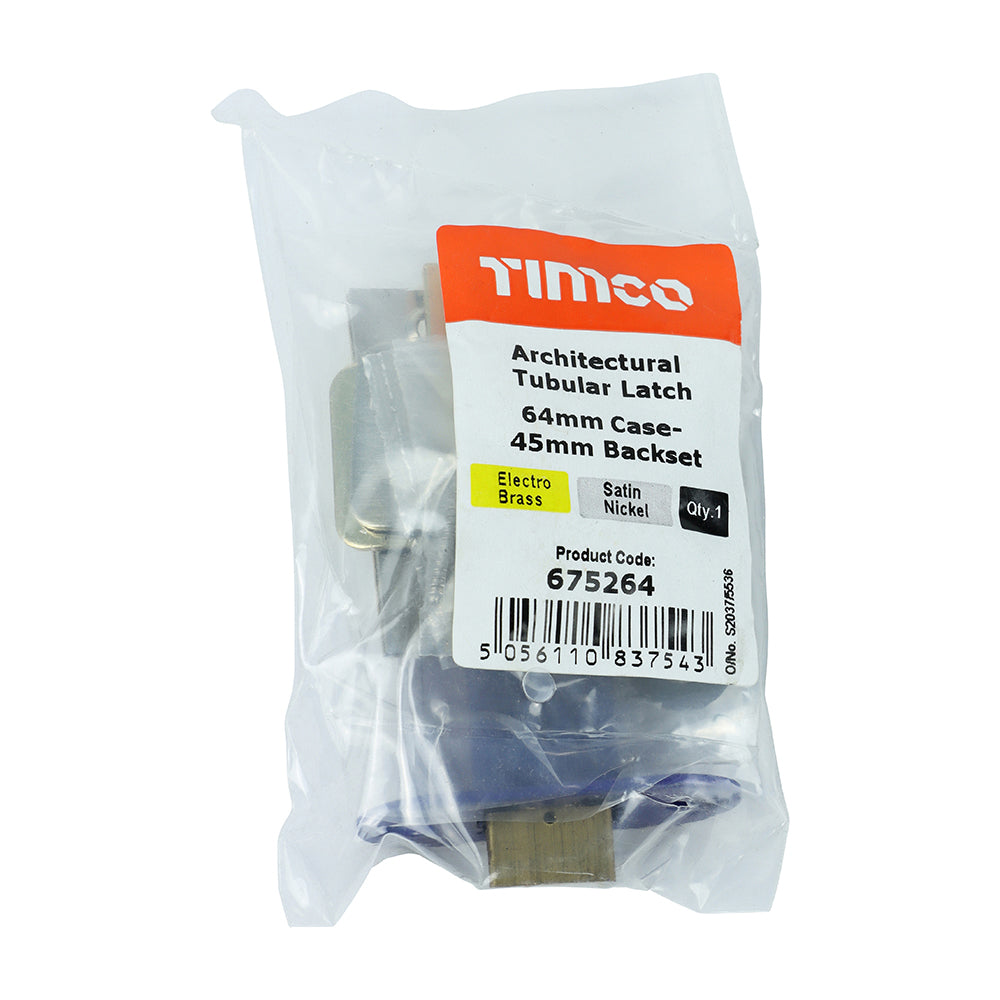 Arch Tubular Latch EB & SN - 64 case / 45 backset