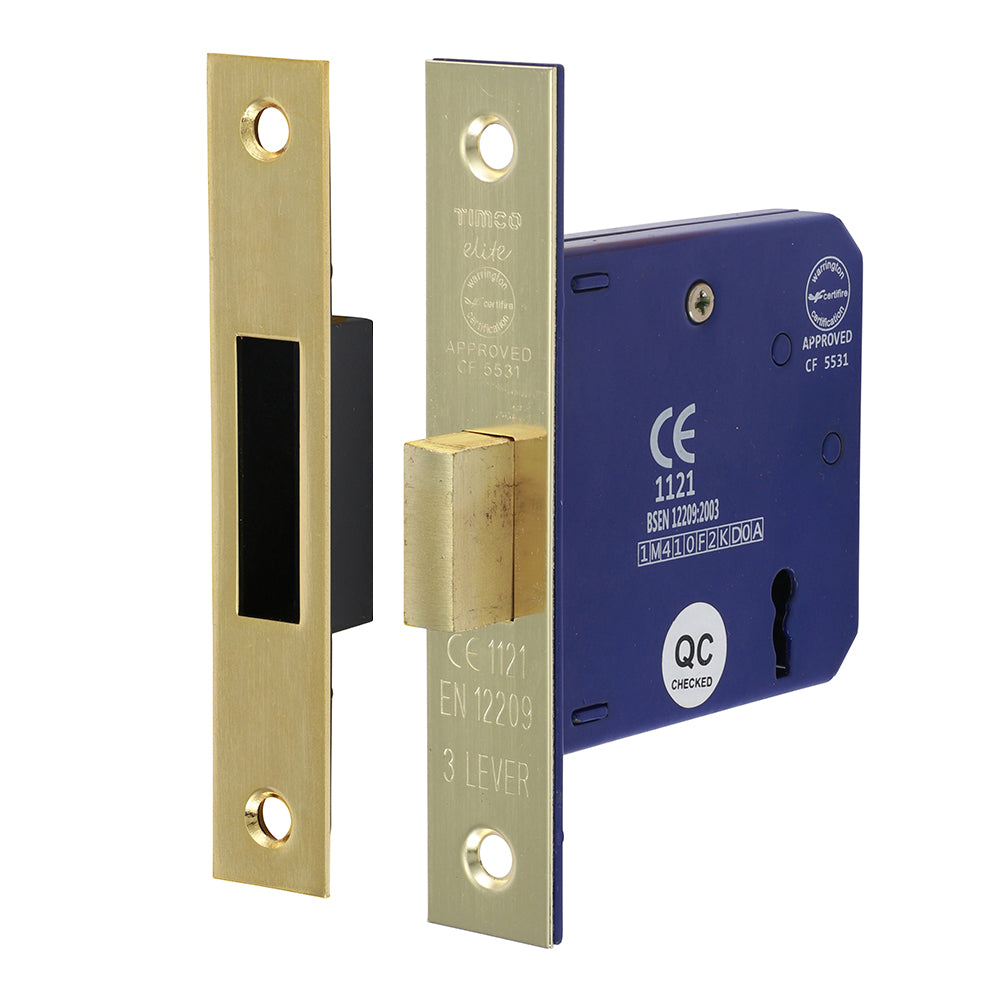 3 Lever Deadlock E. Brass - 78 case / 58 backset