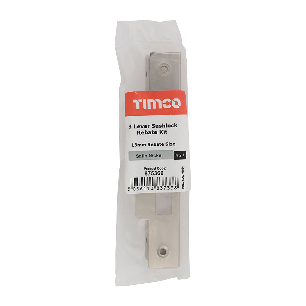 3L Sash Rebate Kit Sat. Nickel - 13mm