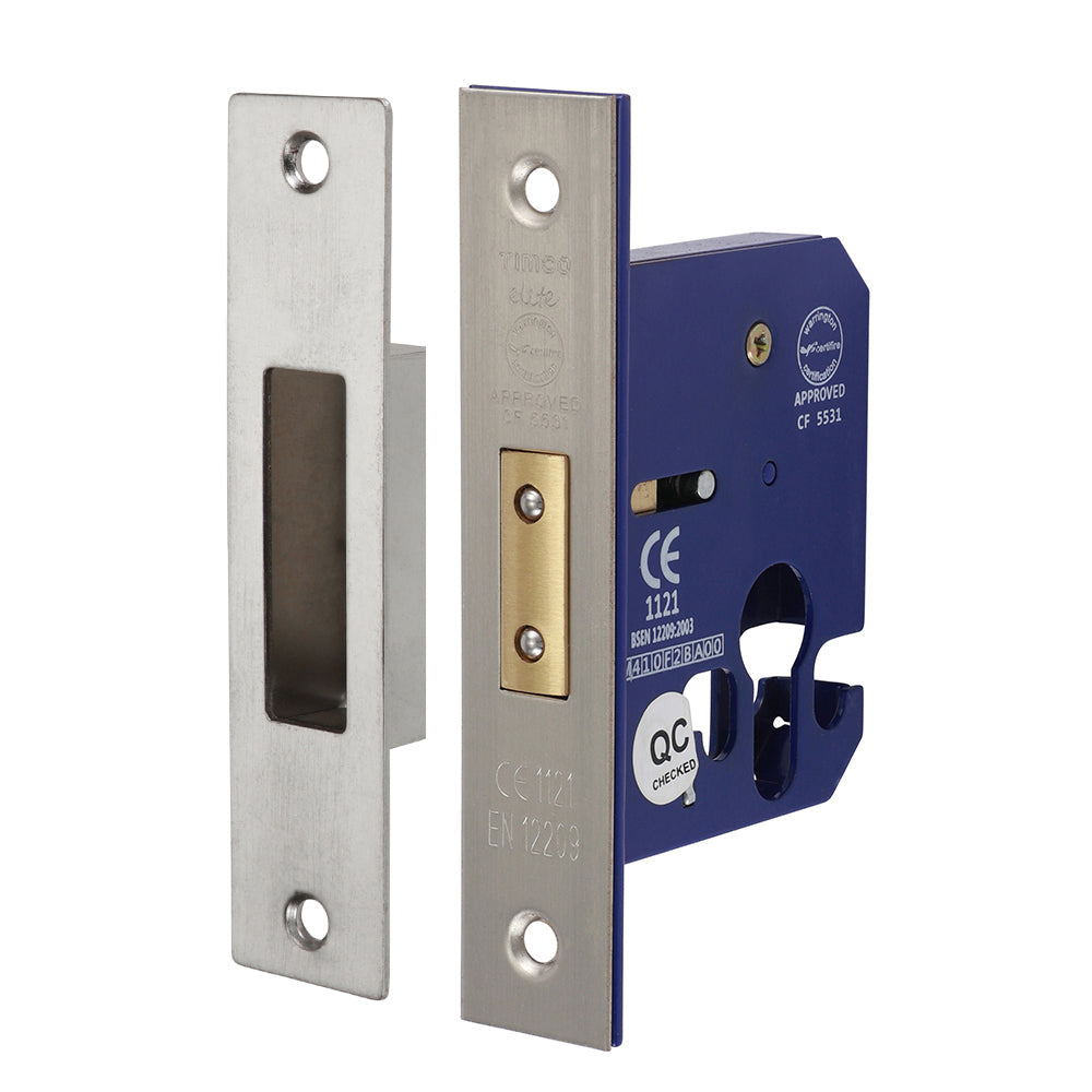 Euro Deadlock Sat. Nickel - 66 case / 45 backset