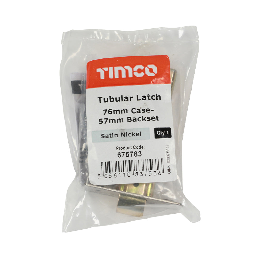 Tubular Latch Sat. Nickel - 76 case / 57 backset