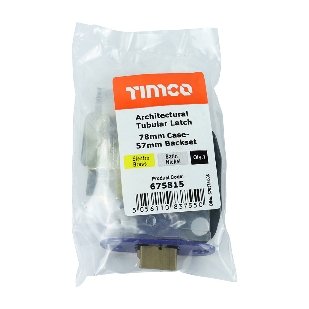 Arch Tubular Latch EB & SN - 78 case / 57 backset