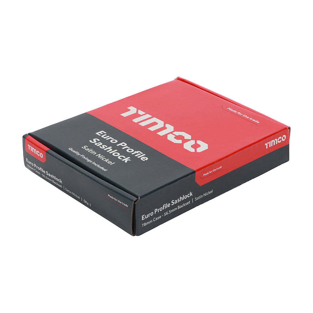 Euro Sashlock Sat. Nickel - 78 case / 56 backset