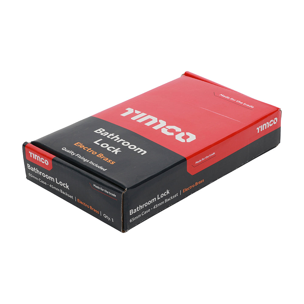 Bathroom Lock E. Brass - 65mm