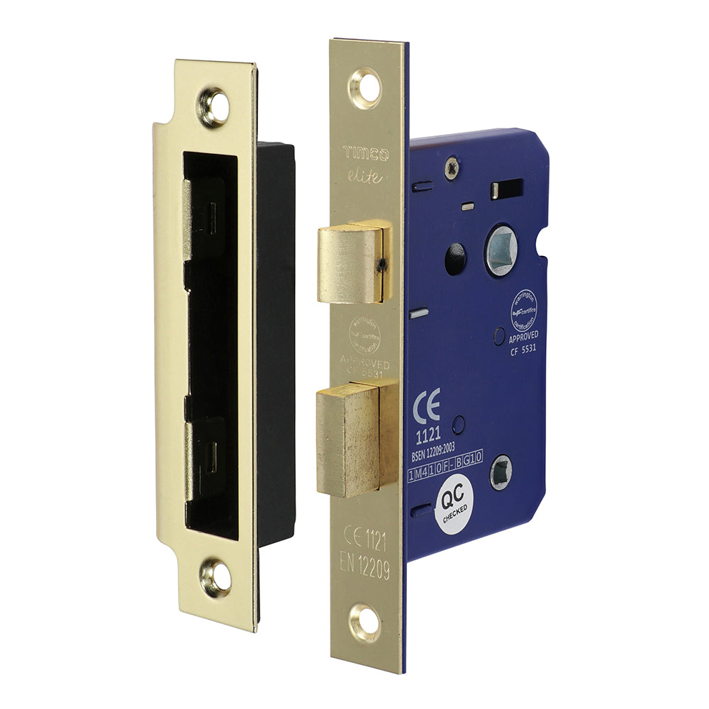 Bathroom Lock E. Brass - 65mm