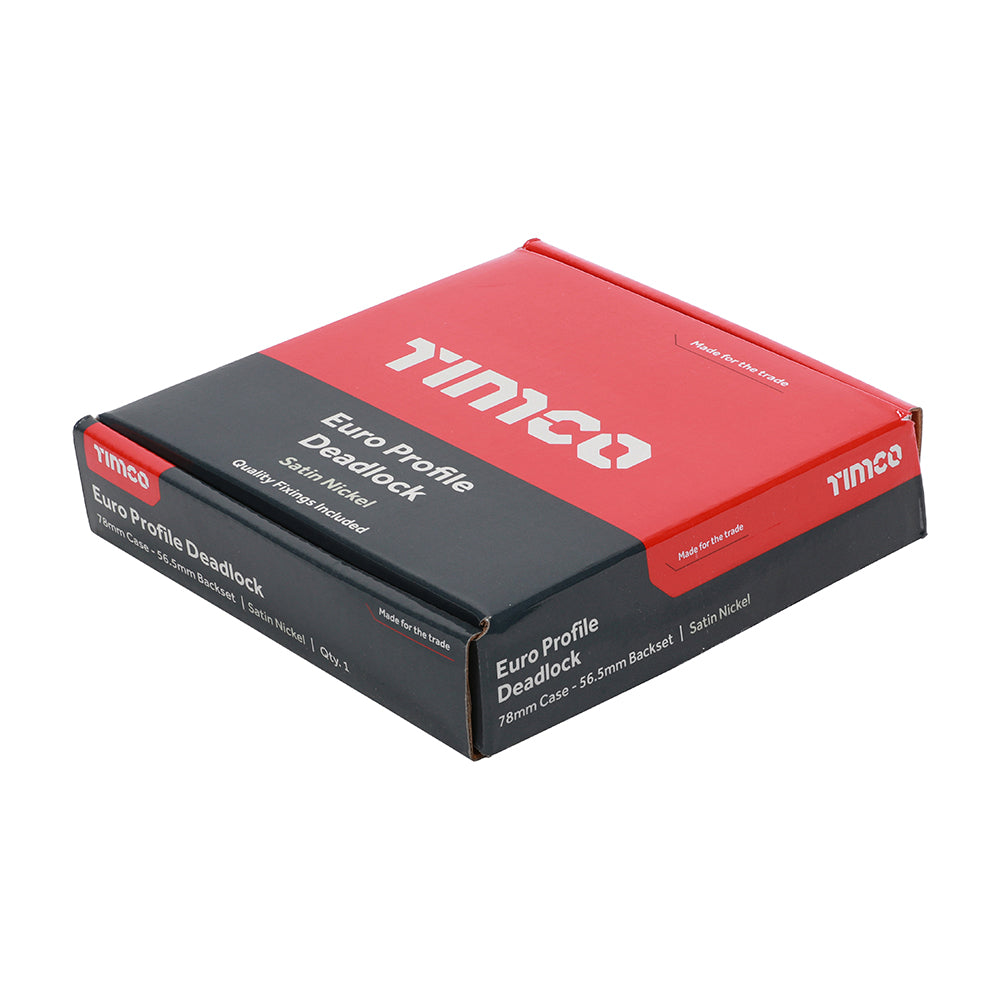 Euro Deadlock Sat. Nickel - 78 case / 56.5 backset