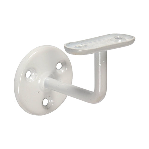 Steel Handrail Bracket White - 63mm (Pack 2)