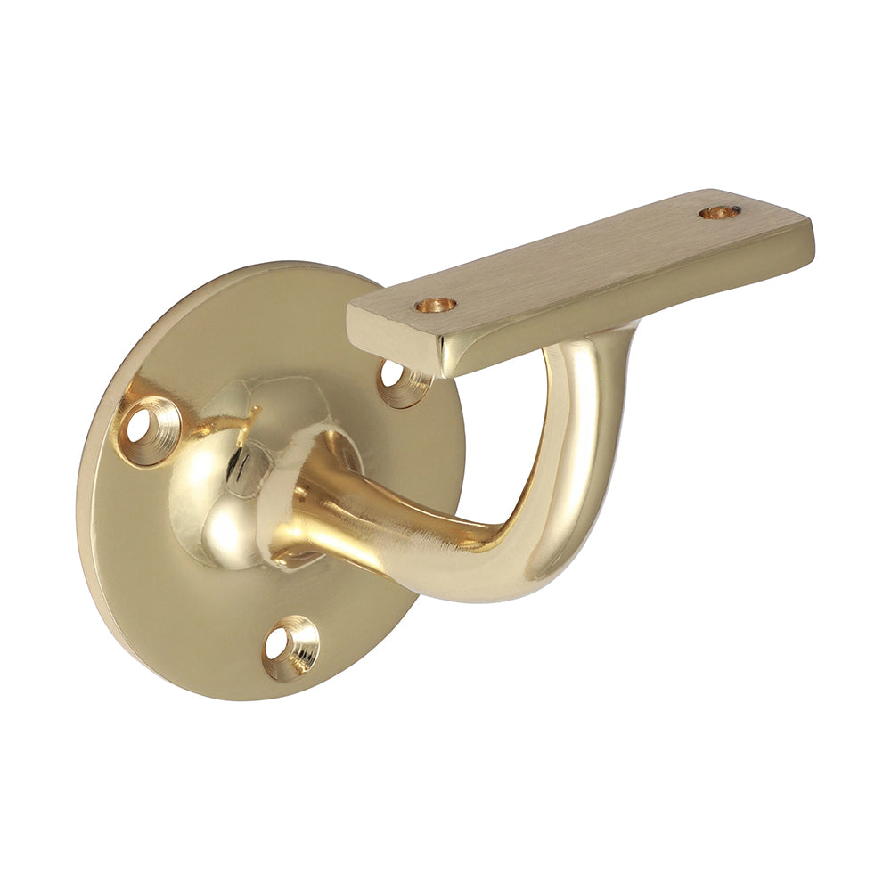 Handrail Bracket Pol. Brass - 64mm