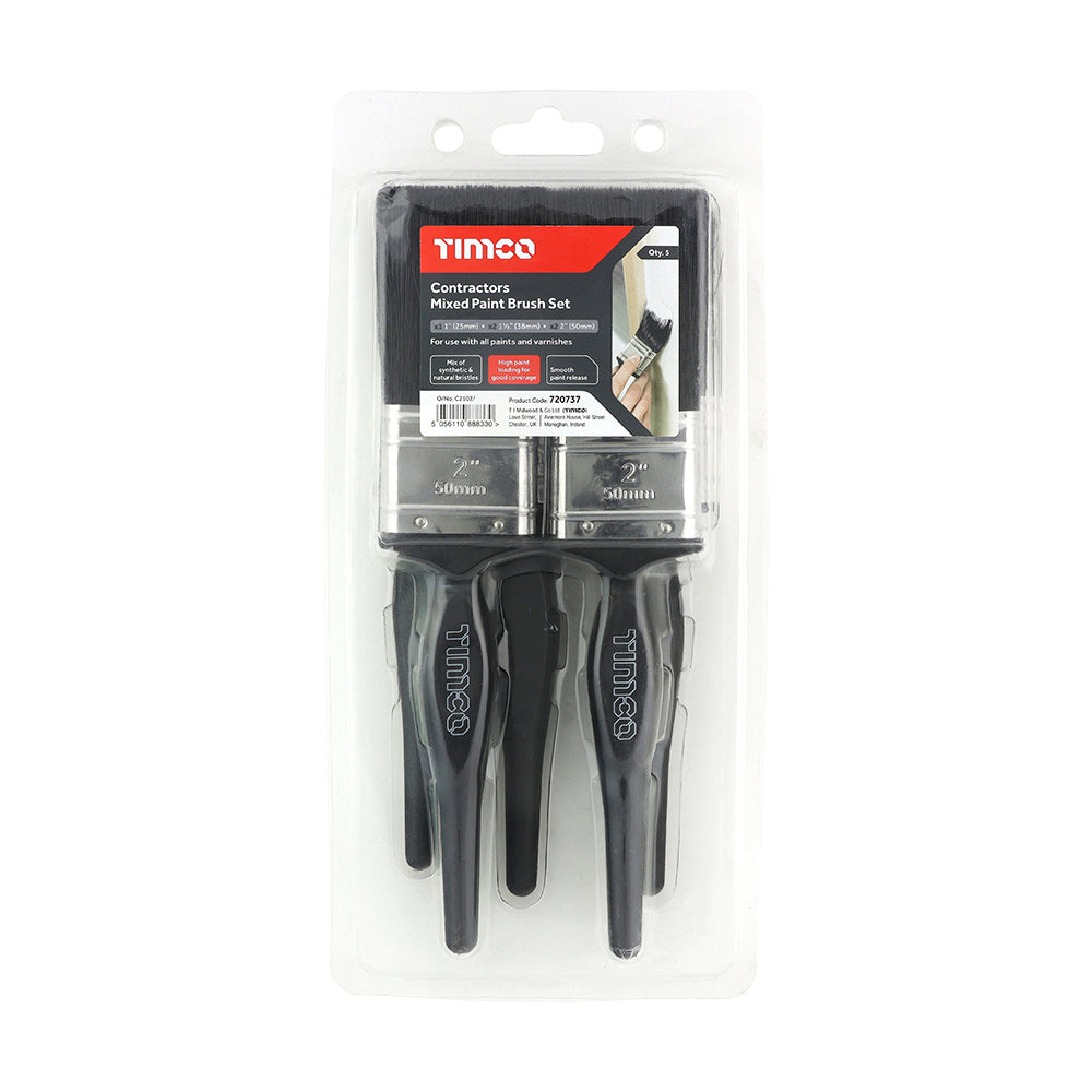 Contractors Mixed Paint Brush Set 5pcs