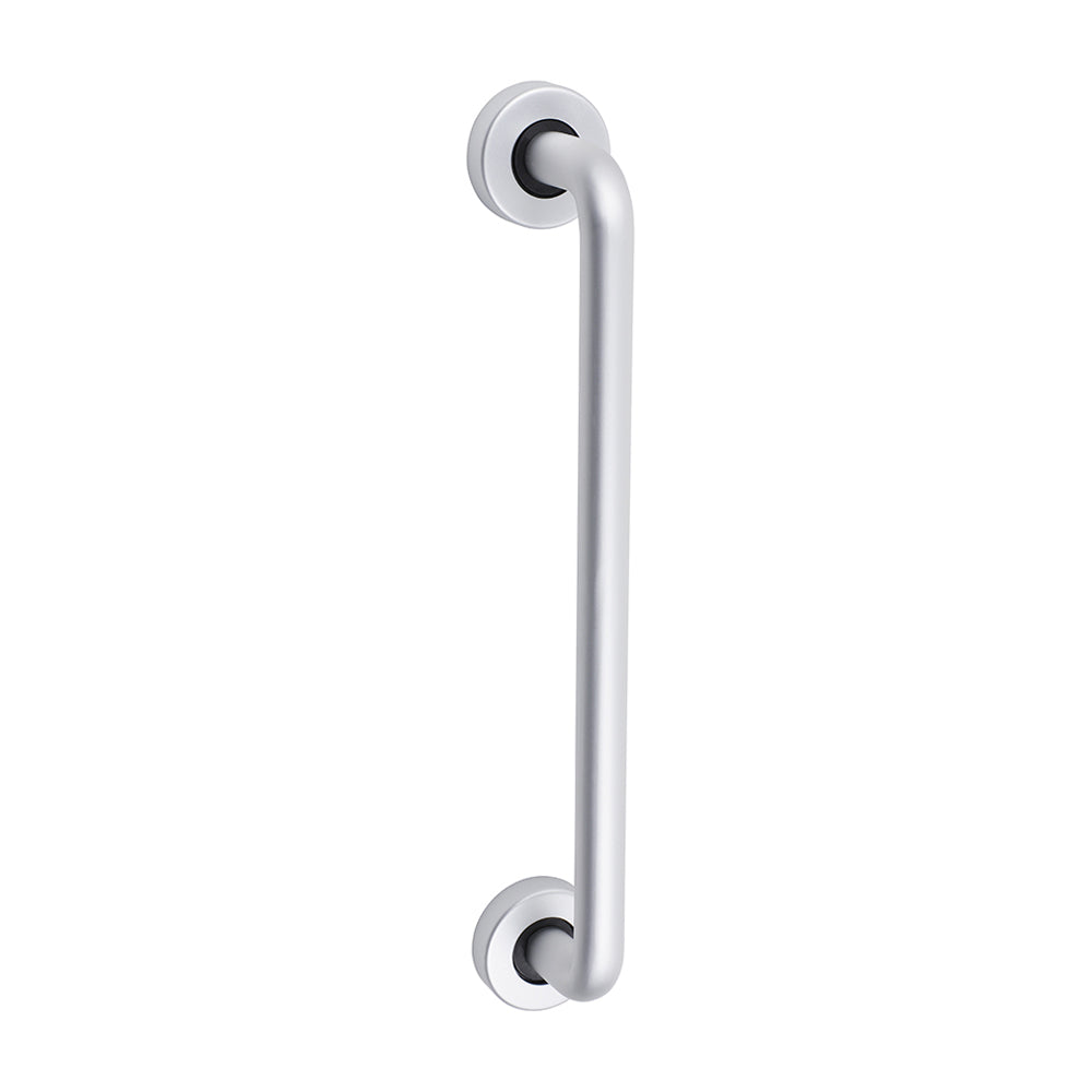 D Shaped Pull Handle On Rose - Satin Anodised Aluminium 305 x 19