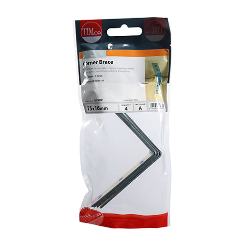Corner Brace - BZP - 75 x 75 x 16 (Pack 4)