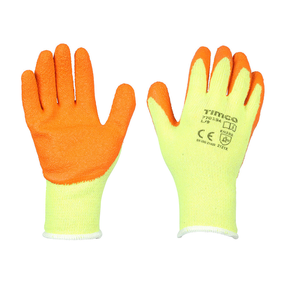 Eco-Grip Gloves - Crinkle Latex Coated Polycotton Large