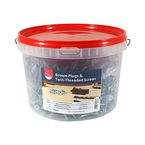 Brown Premium Plastic Plugs with Screws
