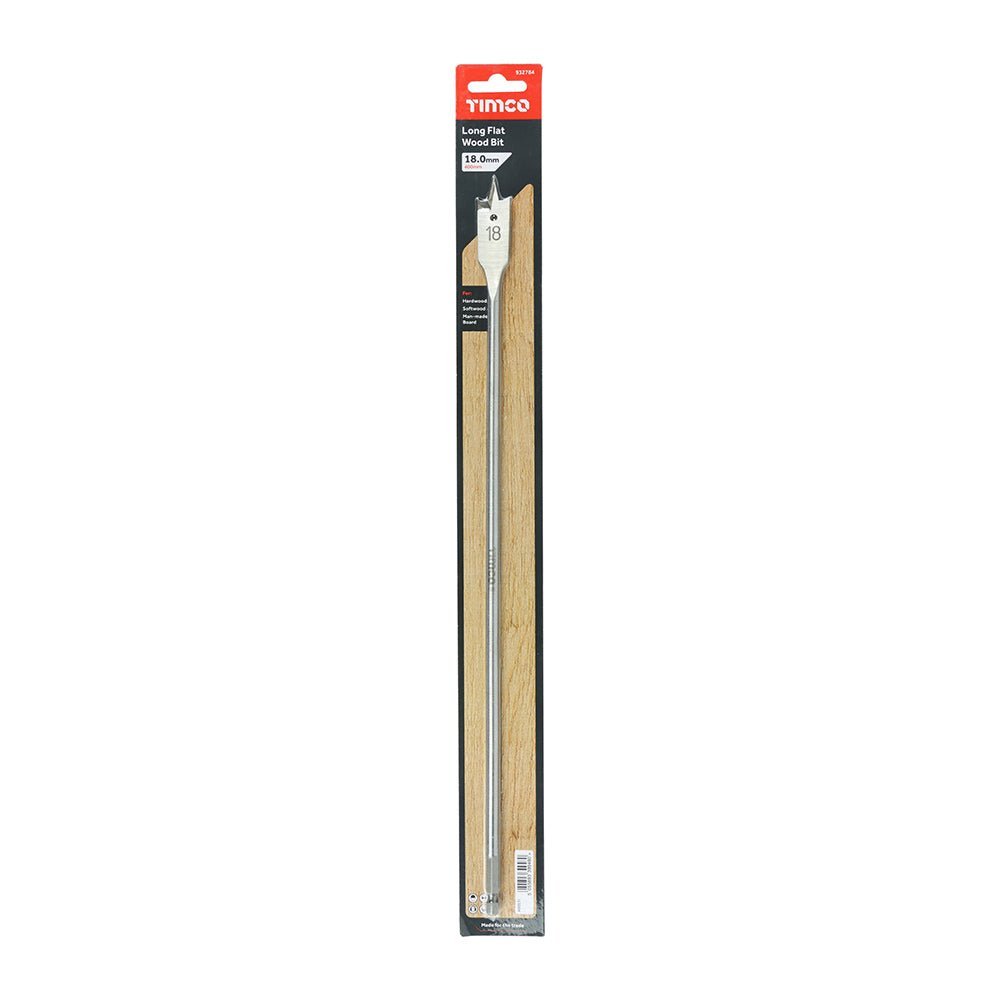 Long Flat Wood Bit - 18.0 x 400