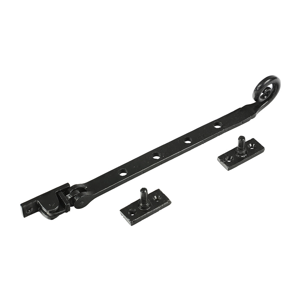 Curly Casement Stay Ant BLK - 252mm