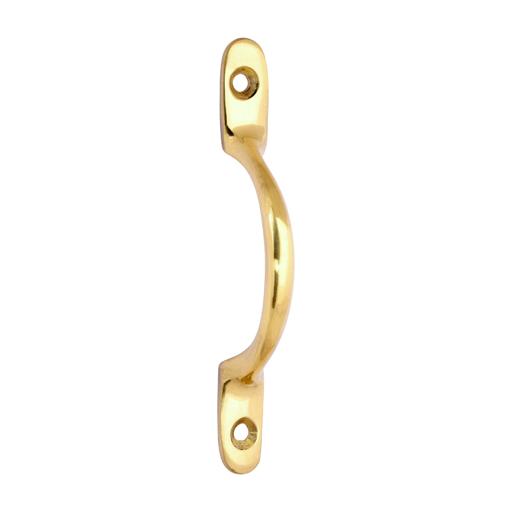 Traditional Pattern Sash Pull Handle - Polished Brass 100mm