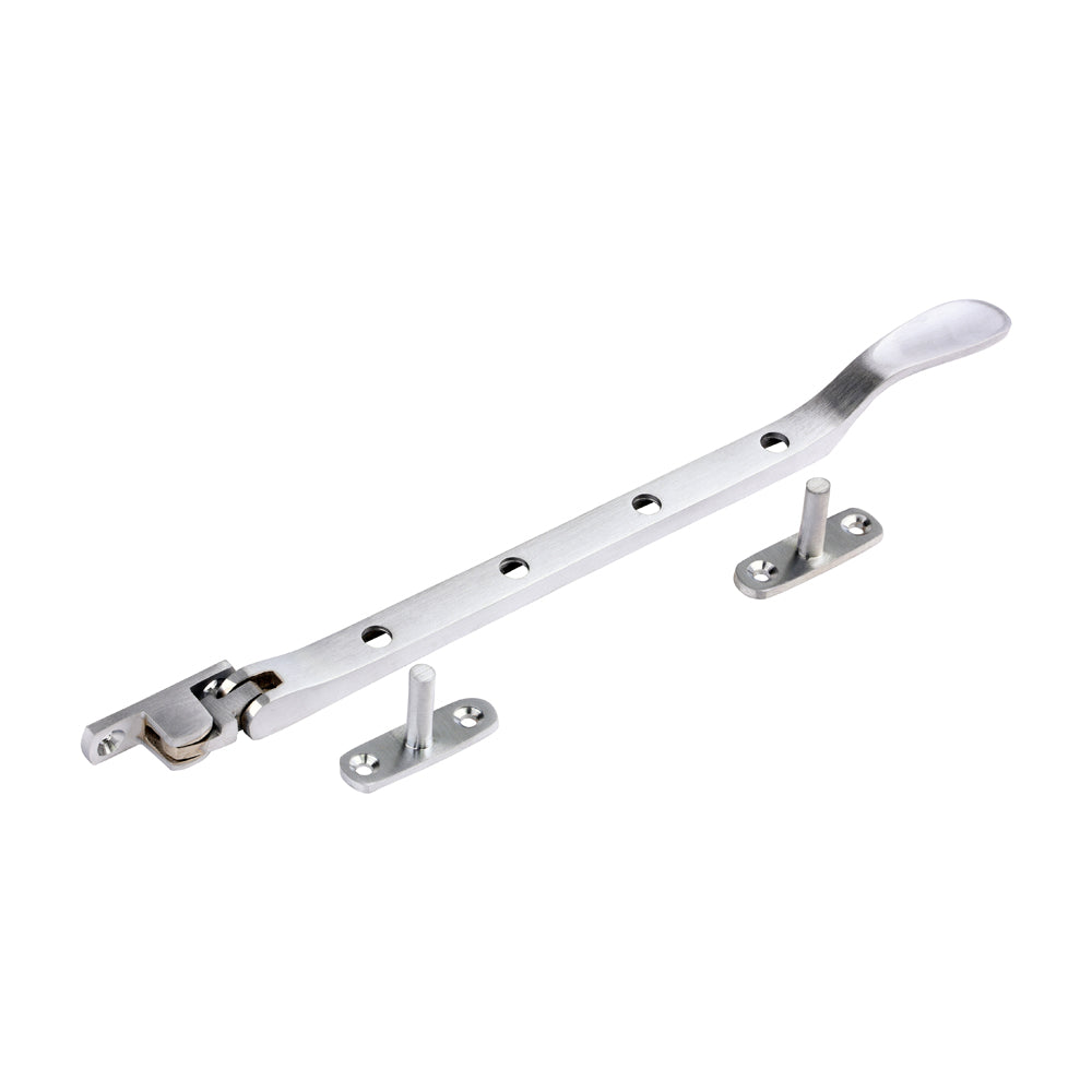 Victorian Pattern Casement Stay - Satin Chrome 240mm